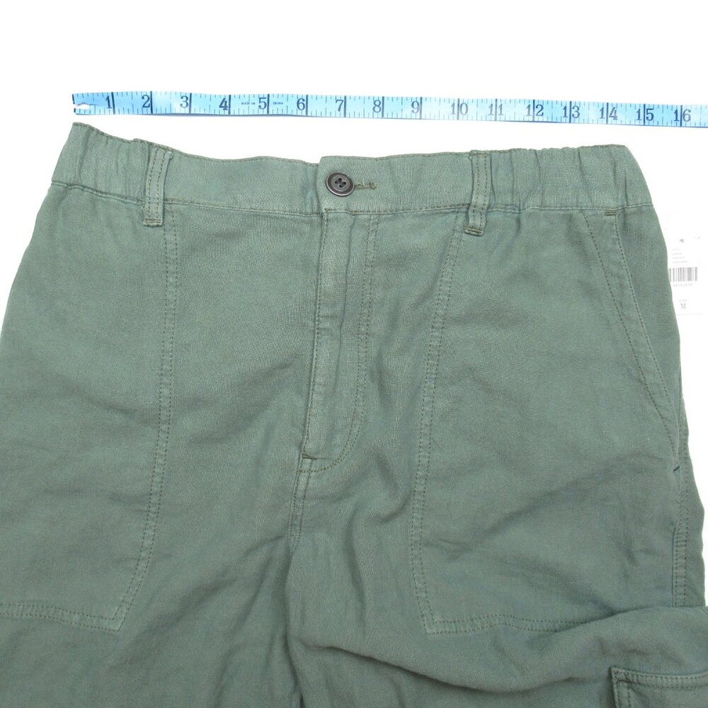 Anthropologie Pilcro Slim Linen Beach Cargo Pants Green M - Picture 6 of 11